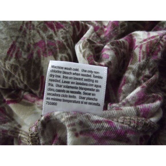 a.n.a. Blouse Womens Size 3X Purple Tan Print Peasant Lightweight Elastic Waist - Picture 12 of 12